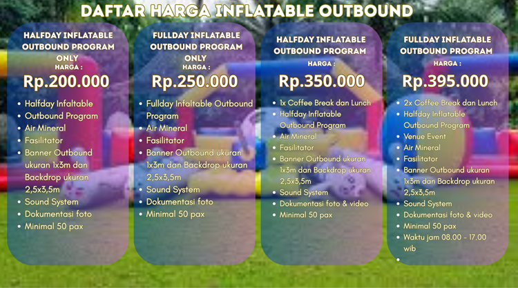 harga inflatable outbound